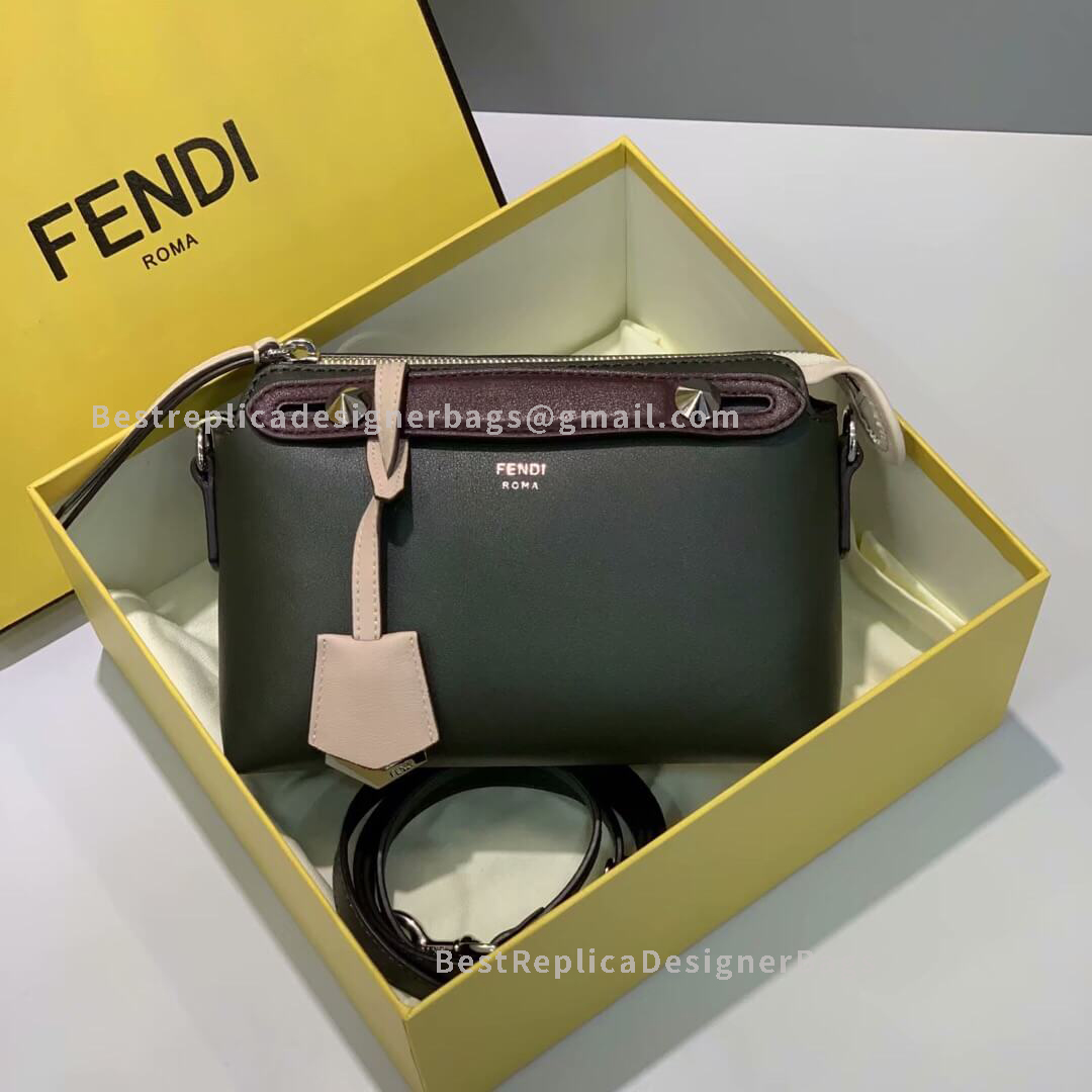 Fendi By The Way Mini Dark Green Leather Small Boston Bag 149